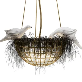 Bird nest pendant light
